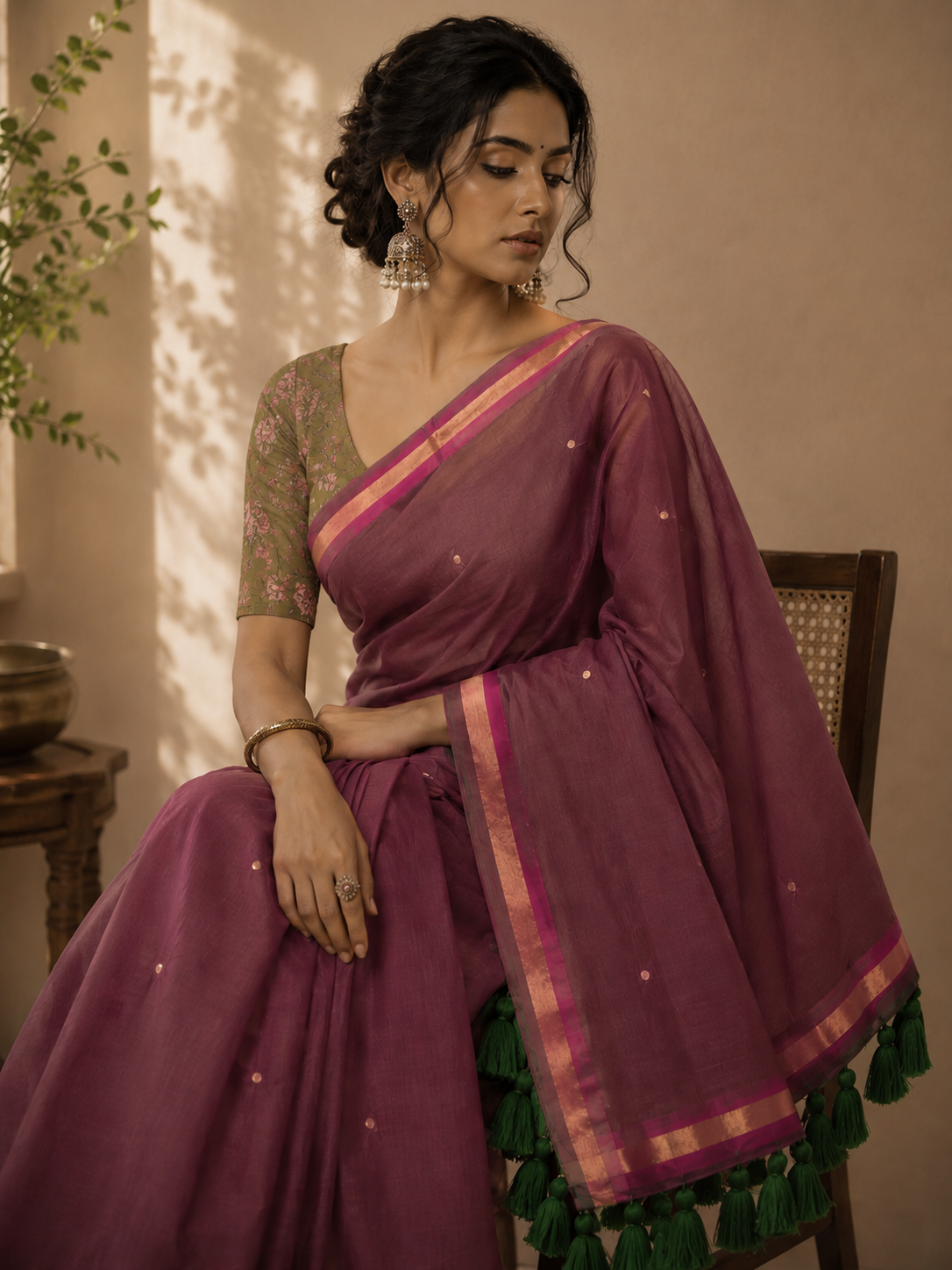 NC0021 – Pure Mul dual tone with Zari border saree