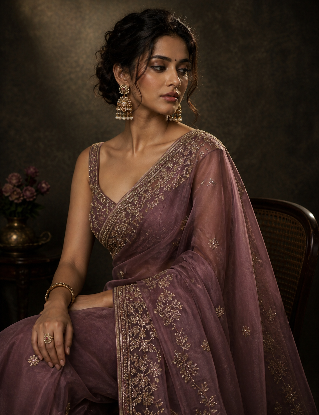 A Line Long Sleeve Gown
